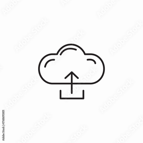 cloud upload icon sign vector