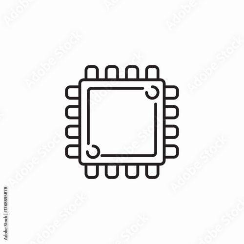 computer processor chip icon sign vector