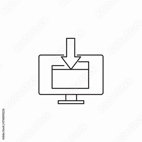 download to computer icon sign vector