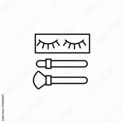 false eyelashes with applicators icon sign vector