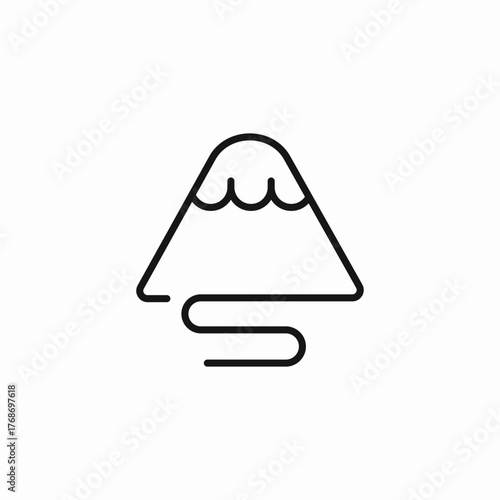 mountain hiking trail icon sign vector