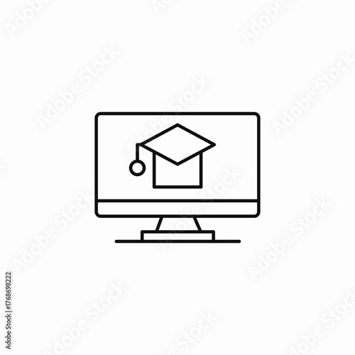 online learning graduation icon sign vector