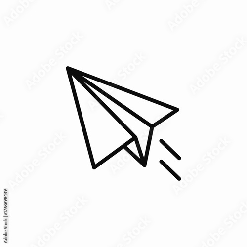 paper plane flying icon sign vector