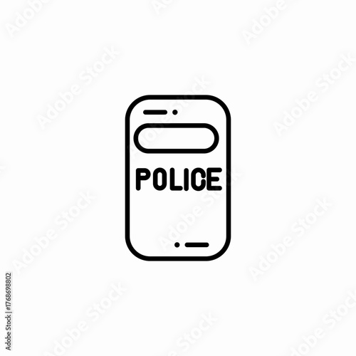 police riot shield icon sign vector