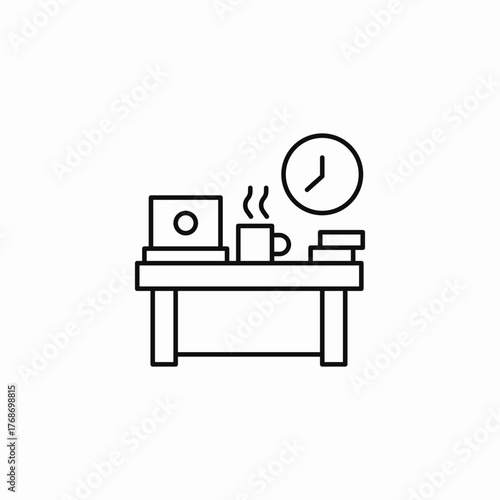 productivity work desk icon sign vector