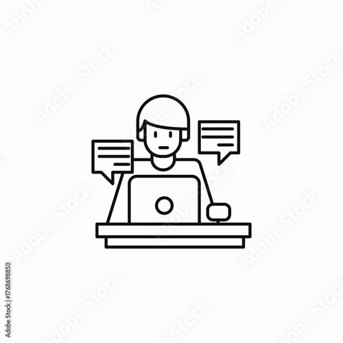 remote work messaging icon sign vector