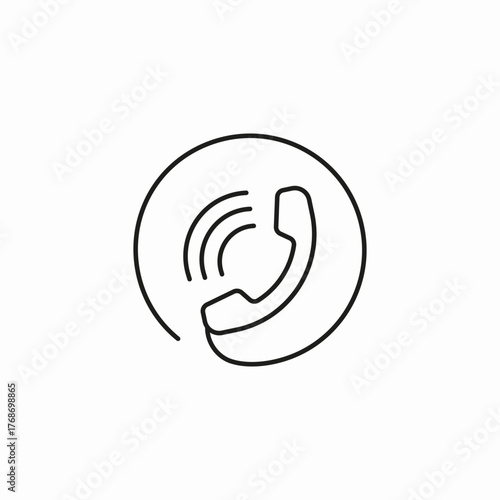 ringing phone in circle icon sign vector