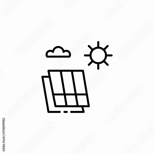 solar panel sun icon sign vector