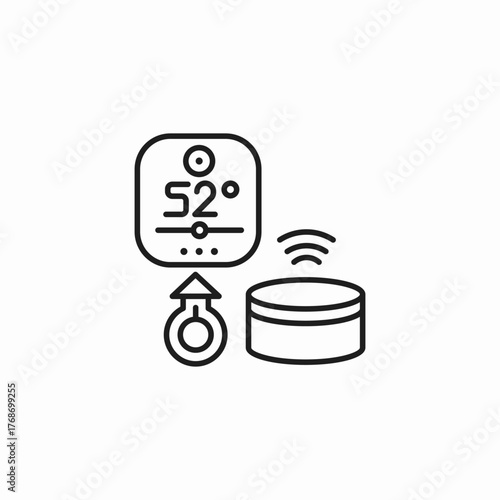 thermostat up control icon sign vector