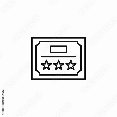 three star certificate icon sign vector