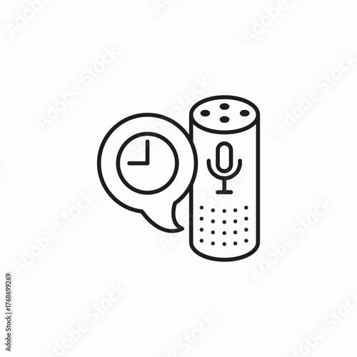 time based voice assistant icon sign vector