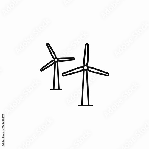 two wind turbines icon sign vector
