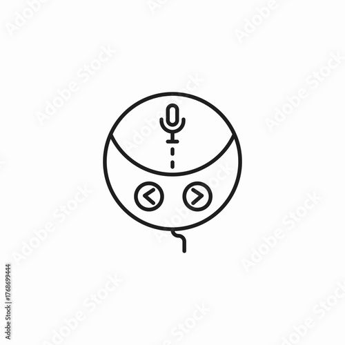 voice assistant mic and buttons icon sign vector
