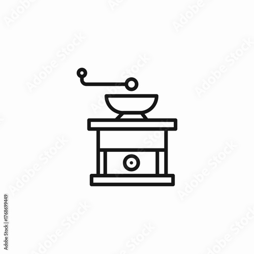 vintage coffee grinder icon sign vector