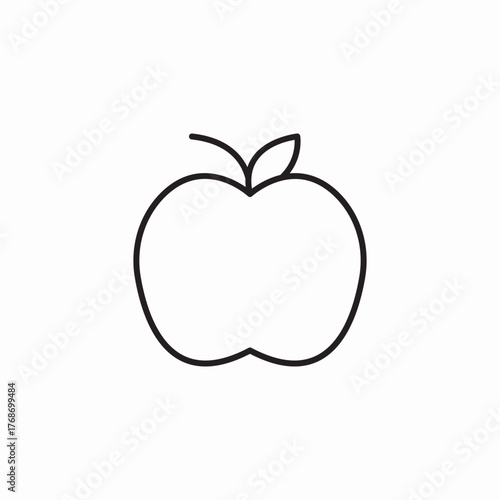 whole green apple icon sign vector