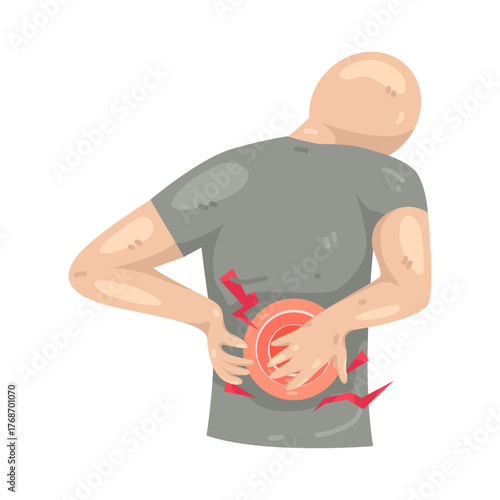 Illustration of Man Experiencing Back Pain
