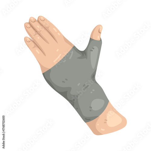 Illustration of Hand Wearing Supportive Wrist Brace