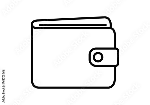 Icono negro de cartera en fondo blanco