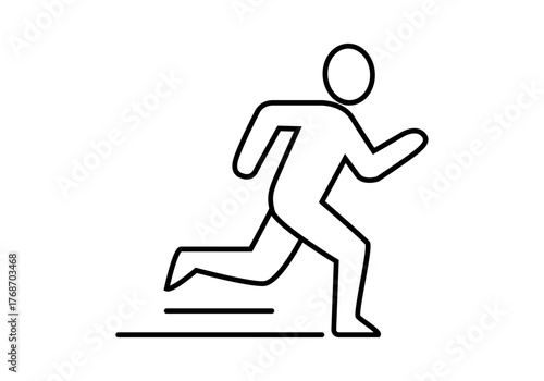 Icono negro de persona corriendo en fondo blanco