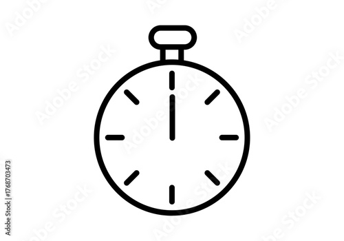 Icono negro de cronometro en fondo blanco
