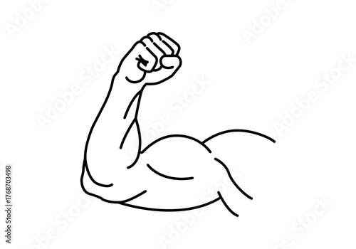 Icono negro de brazo sacando músculo