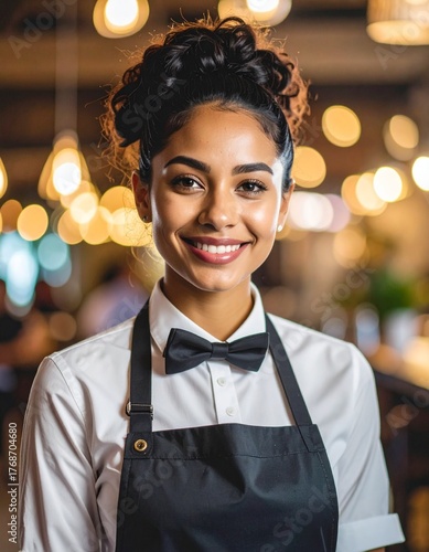young woman in a restaurant