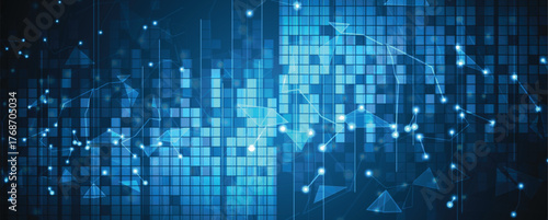 Abstract circuit network and artificial intelligence background for science or business