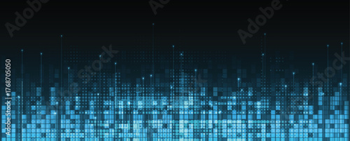 Abstract circuit network and artificial intelligence background for science or business