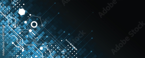Abstract circuit network and artificial intelligence background for science or business