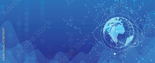 Abstract circuit network and artificial intelligence background for science or business