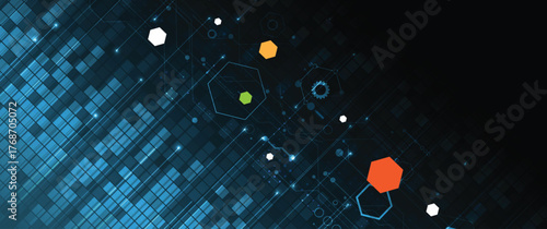 Abstract circuit network and artificial intelligence background for science or business