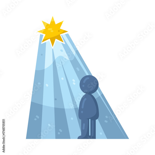 Illustration of Person in Rays