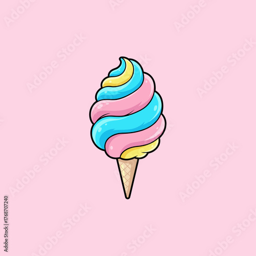 Cotton Candy flat vector design