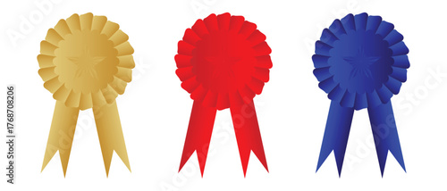 Medal and badge icon, Winning award, prize, label icon, Certified Medal icon badge.