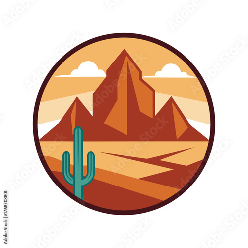 Adventure Desert Mountain Logo Silhouette Design