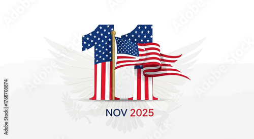 Honor Veterans this November 11th with a patriotic tribute, perfect for social media campaigns and event promotions, celebrating service and remembrance in 2025.