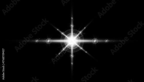 sunlight lens flare light on black background