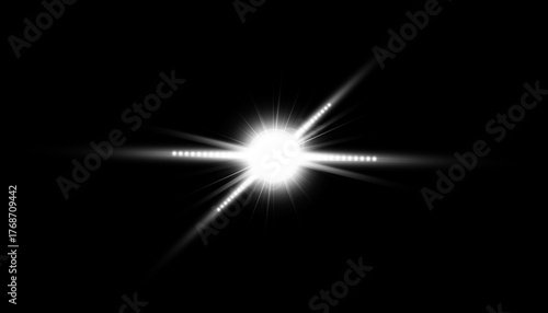 abstract motion lens flare light on black background