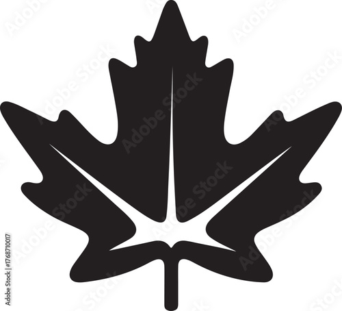 Silhouette Style Autumn Leaf Logo Design Icon, Minimal Nature Vector Emblem, Elegant Seasonal Foliage Symbol for Eco Branding, Fall Decoration, and Natural Design