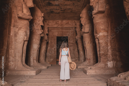 Woman at Egyptian temple