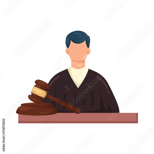 Illustration of Judge with a Gavel