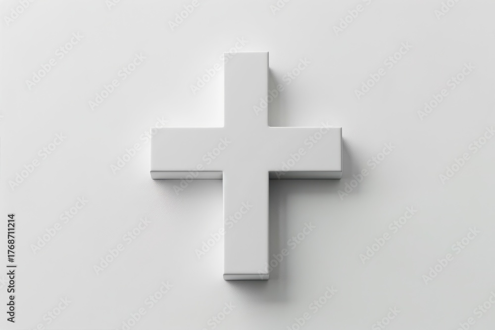 Obraz premium Minimal 3D white X mark icon isolated on white background, clean digital error or cancel symbol for modern UI, UX, and web design elements