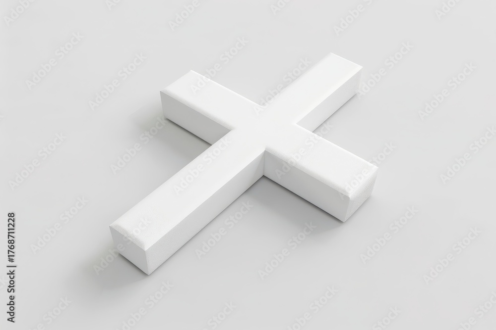 Obraz premium 3D render of white cross mark isolated on white, minimal error icon design for mobile app interface, website notification, or alert message concept