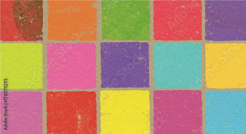 colorful mosaic tile pattern vibrant squares creating a visually appealing backdrop suitable for artistic backgrounds and creative design projects.