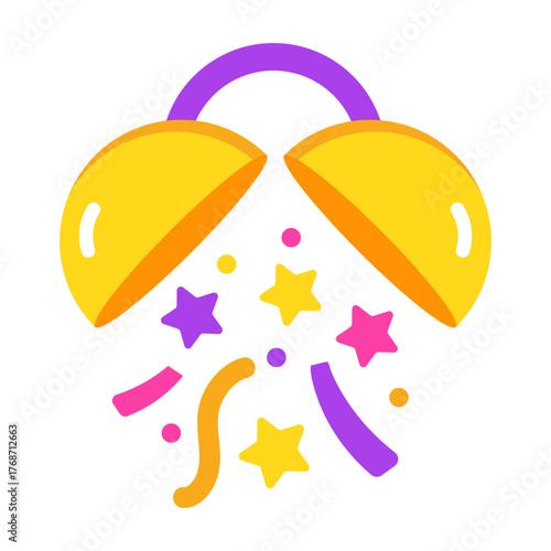 A flat style icon of party confetti ball 