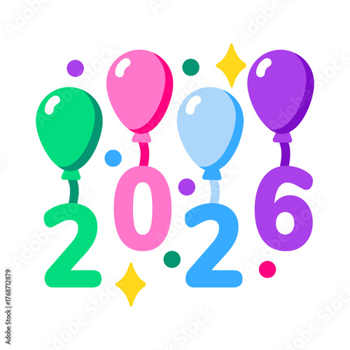 Flat style icon depicting party balloons