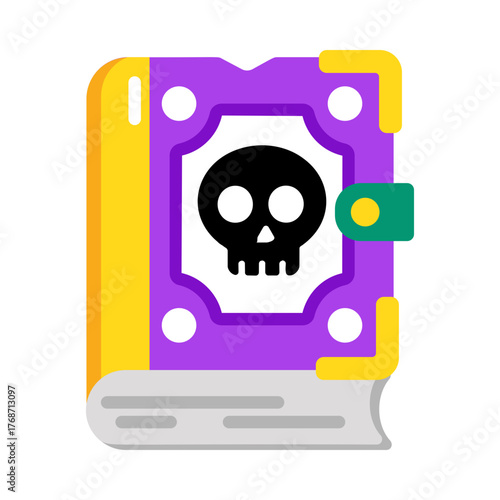 Flat style icon representing a spellbook