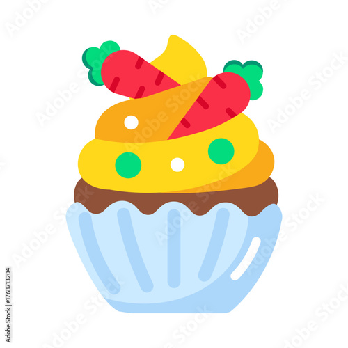 Flat style icon representing cupcake