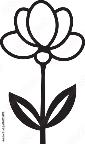 please  give me a seo based title for silhouette style vector acacia flower logo design icon minimum 20 words for adobe stock  