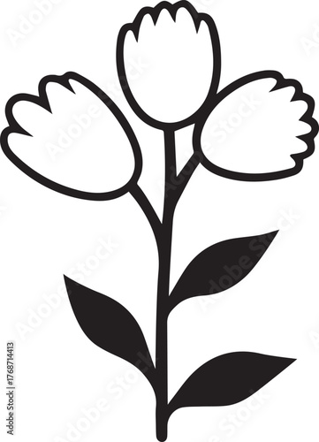 please  give me a seo based title for silhouette style vector acacia flower logo design icon minimum 20 words for adobe stock  